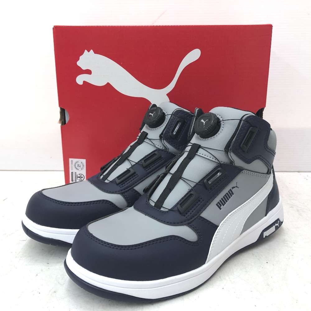 PUMA プーマ プロテクティブスニーカー 安全靴 フロントコート グレー ディスク ミッド 26.5cm 3E相当 No.63.221.0 未着用品