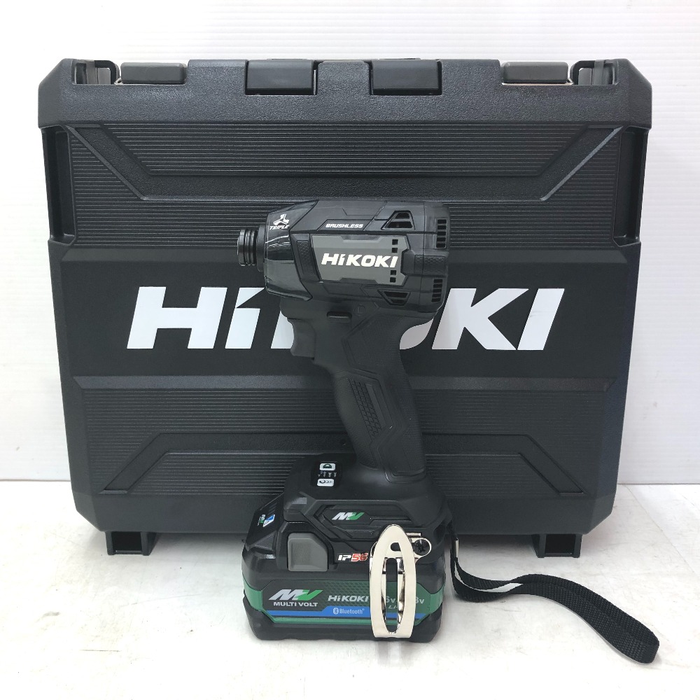 HiKOKI ハイコーキ マルチボルト36V コードレスインパクトドライバ ストロングブラック ケース・充電器・新型Bluetoothバッテリ2個セット WH36DD(2XHBSZ) 未使用品