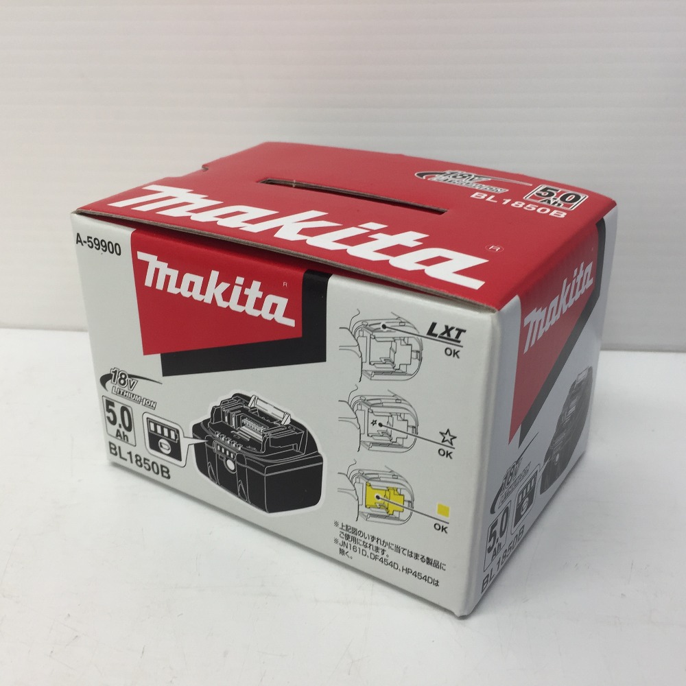 makita マキタ 18V 5.0Ah Li-ionバッテリ 残量表示付 化粧箱入 BL1850B A-59900 未使用品