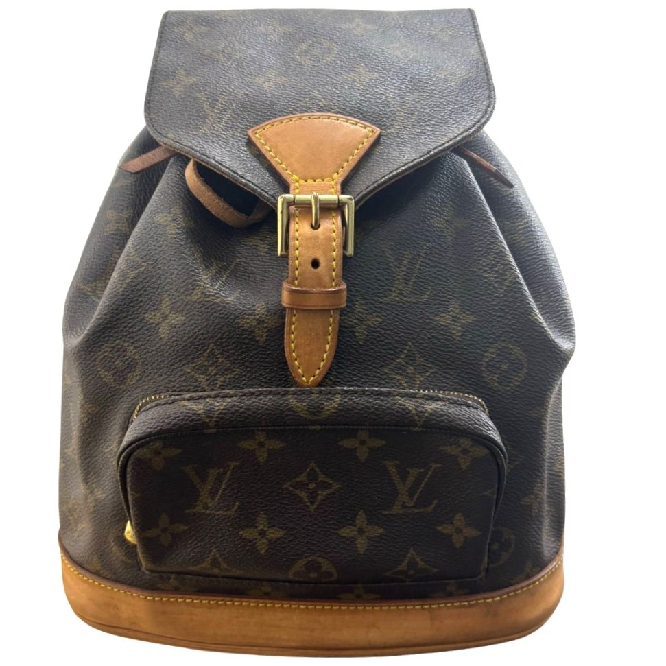 ルイヴィトン 背嚢 モノグラム モン掏摸MM M51136 ゴールド金具 赤銅色 PVC なめし革 レディース LOUIS VUITTON【中古】