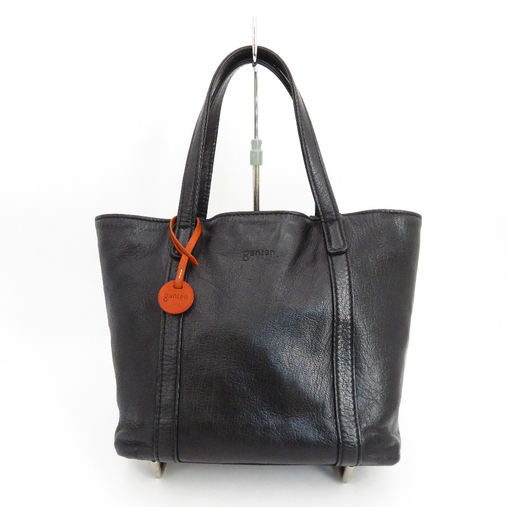 genten (遺伝因子十) トートバッグ genten ゴートベーシック ハンドバック トートバッグ 黒いこと 44128-12【中古】