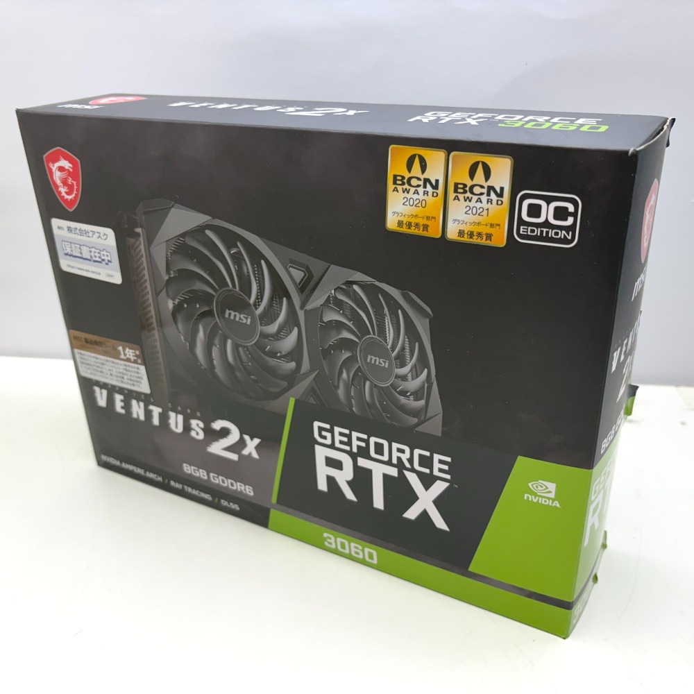 MSI エムエスアイ グラフィックゲーム盤 GeForce RTX 3060 8GB VENTUS 2X 8G OC 912-V397-647 中古