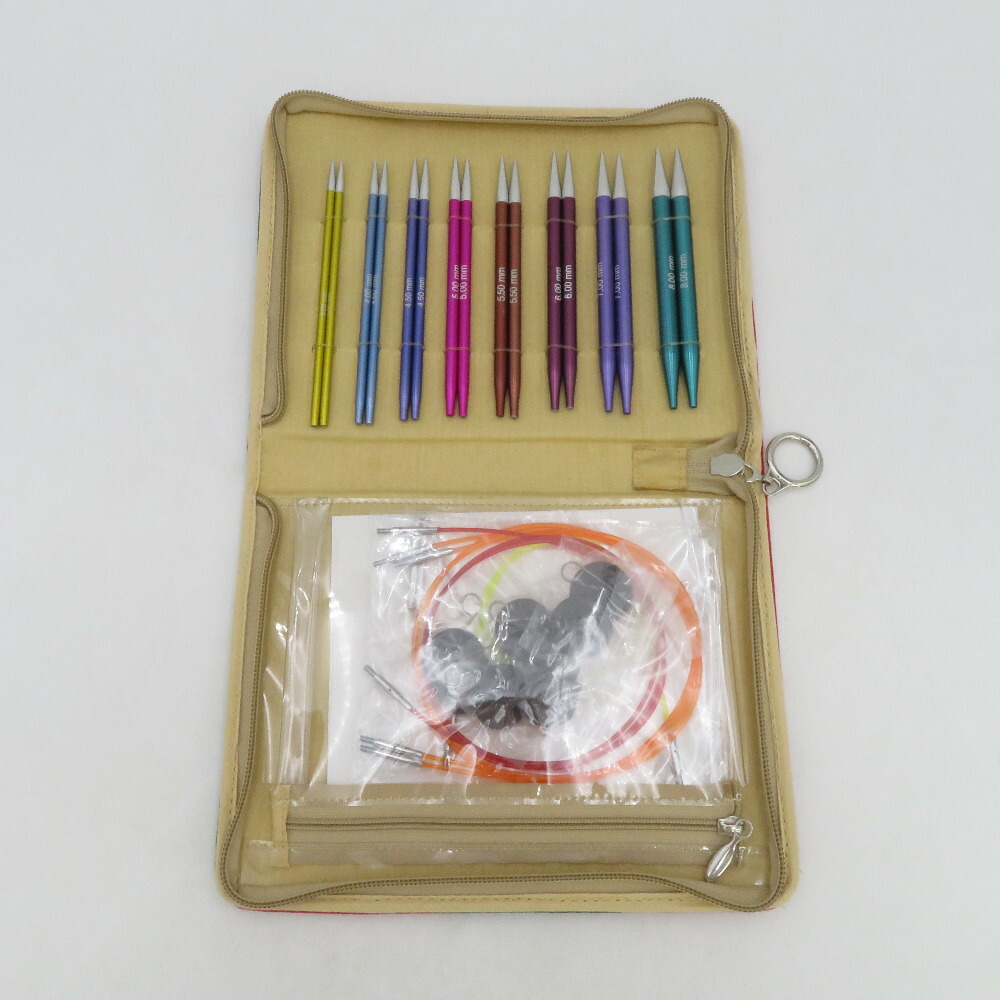 仕立てもの御先棒 KnitPro 編み物労働者階級 zing 取り替えっこ式輪針書き割り（8大きさ・付け替え吊りひも4本・容れもの付き添い人）旧ひな形【中古】