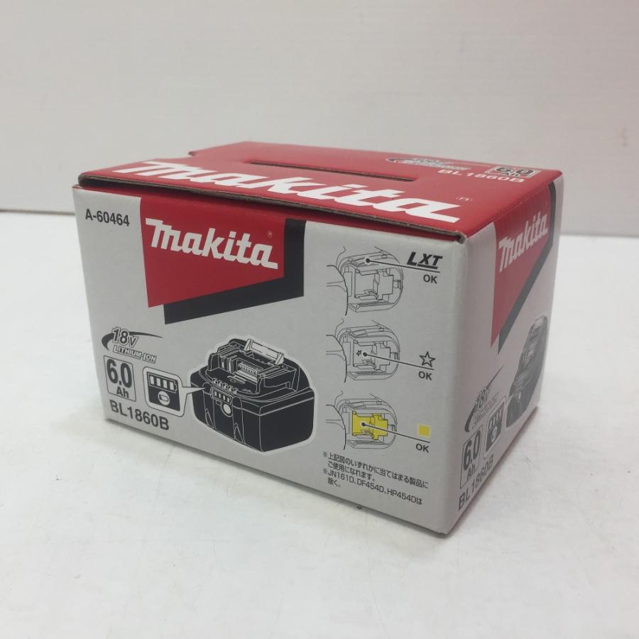 makita マキタ 18V 6.0Ah Li-ionバッテリ 残量見せびらかす付 雪目じるし付 かざり付ける箱入 BL1860B A-60464 未当て嵌める品