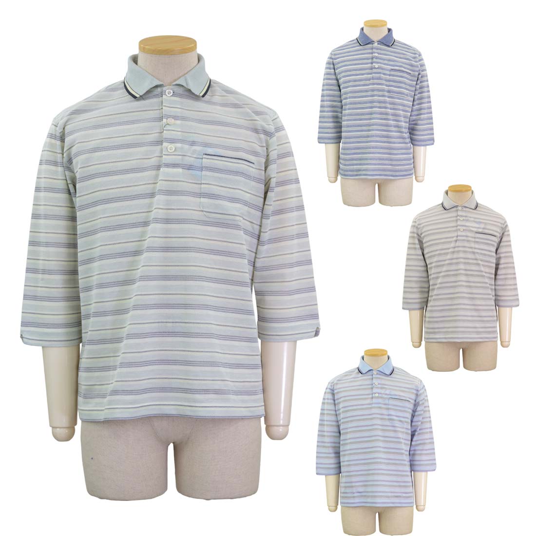 楽天市場】ポロシャツ 七分袖 チェック柄 綿混 メンズ ポールミラー