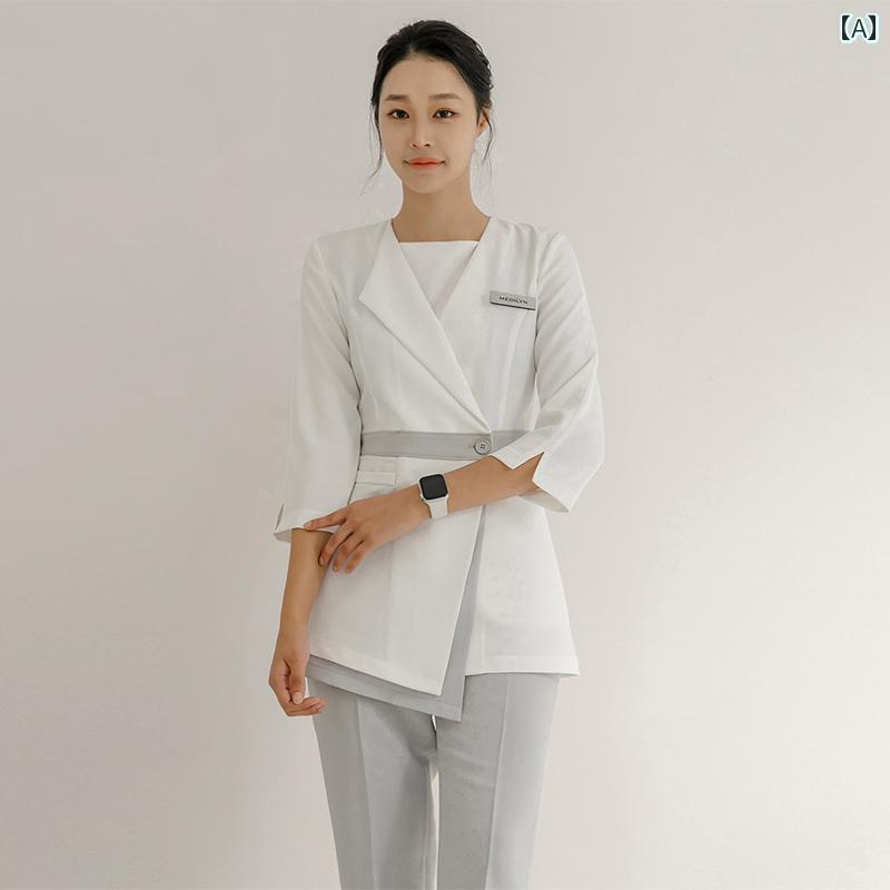 エステ ユニフォーム 制服 サロン スパ マッサージ リラクゼーション エステシャン セラピスト レディース 美容院 秋冬 管理 健康 足 湯 クラブ 美容師