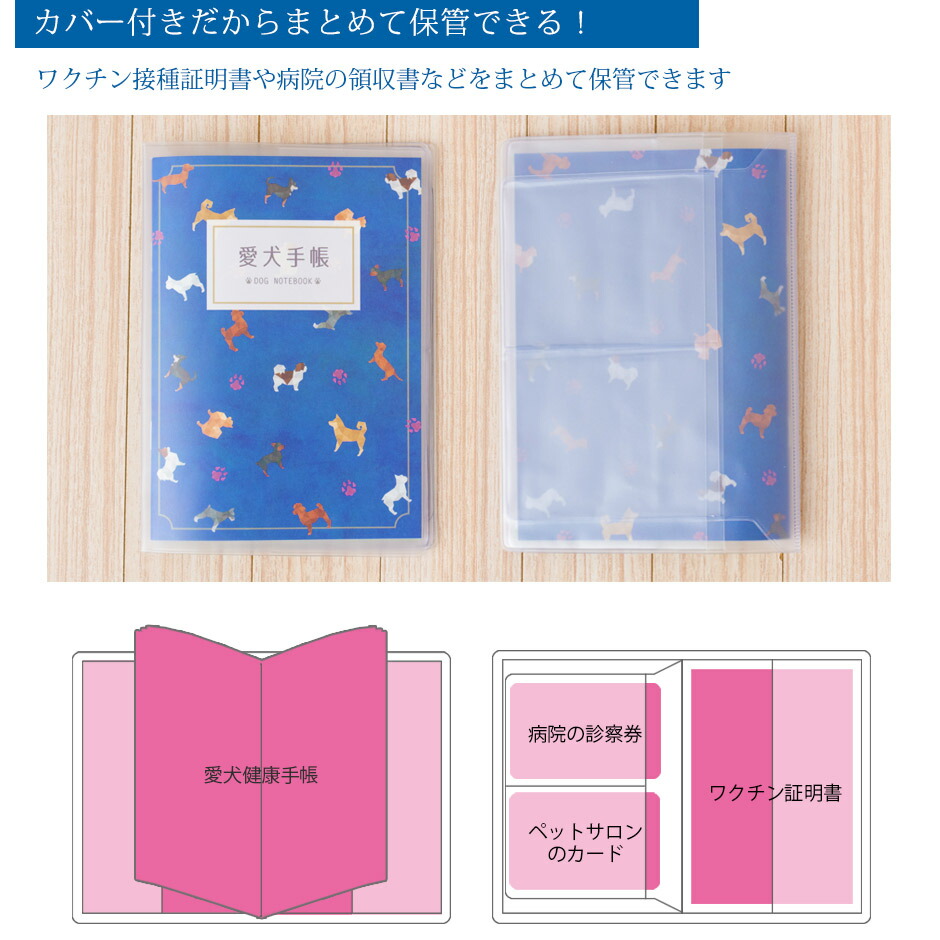 楽天市場 愛犬手帳 いぬ 愛犬健康手帳 獣医師 監修 A6サイズ カバー付き 52ページ 病院カルテ 体重管理 狂犬病 ワクチン 予防接種 体重管理に犬用母子手帳 ココサブ 楽天市場店