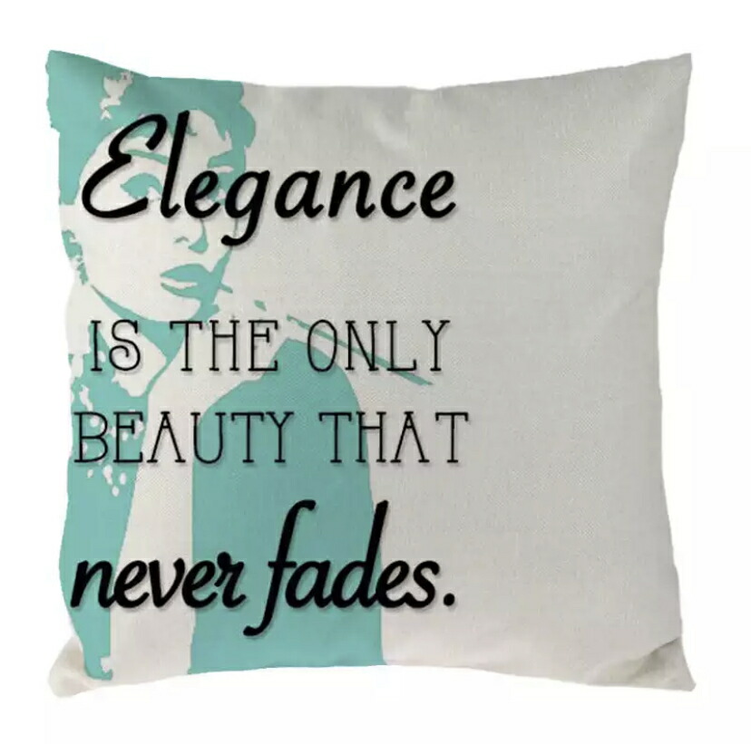 楽天市場】クッションカバー オードリーヘップバーン 猫 紫系