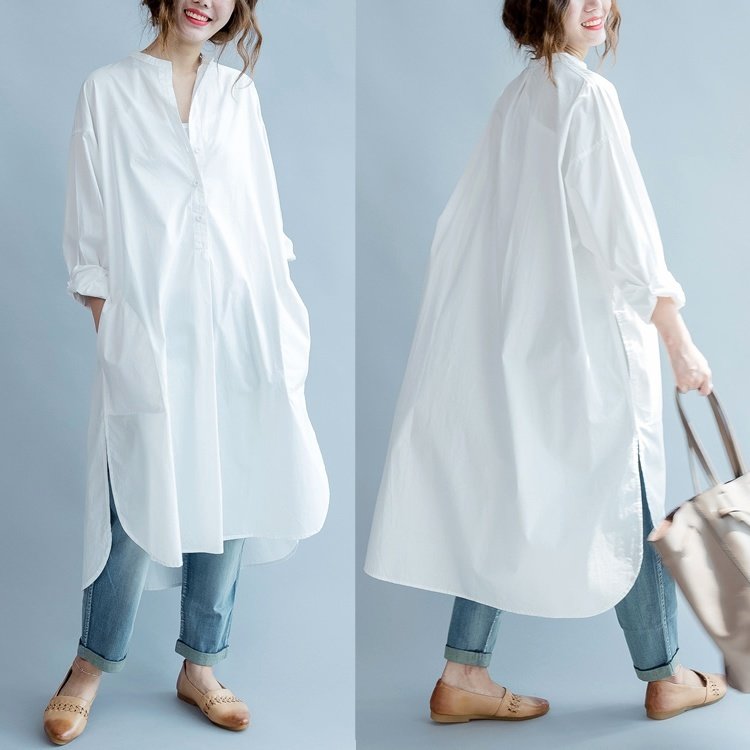 ワンピース 半袖 白 ホワイト ストライプ 襟 ロング丈 XS/2XL WOMEN】マルチストライプ シャツワンピース / J.PRESS YORK