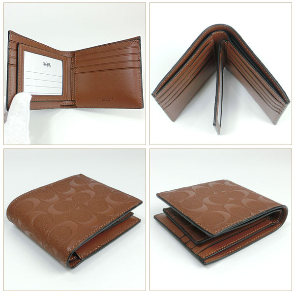 楽天市場 コーチ Coach 財布 メンズ 二つ折り財布 定期入れ パスケース Idケース カードケース 取り外し可能パスケース付き レザー シグネチャー 送料無料 ブランド コーチ正規品販売店 直営アウトレット店より直輸入 あす楽 ブランドバッグ専門店coco Style