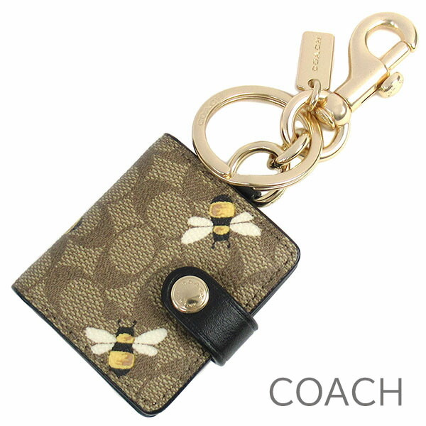 可愛いクリスマスツリーやギフトが！ コーチ COACH キーホルダー レディース バッグチャーム キーリング ハチ 蜂 シグネチャー ナスカン付き  qdtek.vn