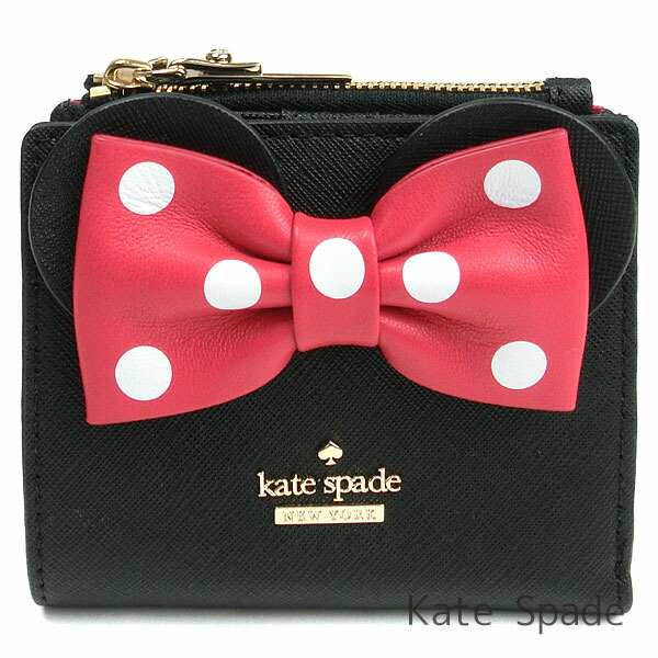 ケイトスペード kate spade 財布 レディース 二つ折り財布 ディズニー×ケイトスペード ミニーマウス Disney コラボレーション 限定商品 レザー ブランド ケイトスペード正規品販売店 直営アウトレット店より直輸入