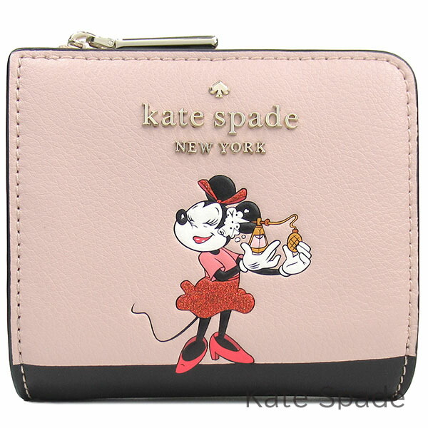 ホワイトデー無料ラッピング コラボ商品 ケイトスペード Kate Spade 財布 レディース 二つ折り財布 レディース ディズニー 二つ折り財布 ミニーマウス Disney コラボ商品 レザー 送料無料 ブランド ケイトスペード正規品販売店 直営アウトレット店より直輸入 あす楽