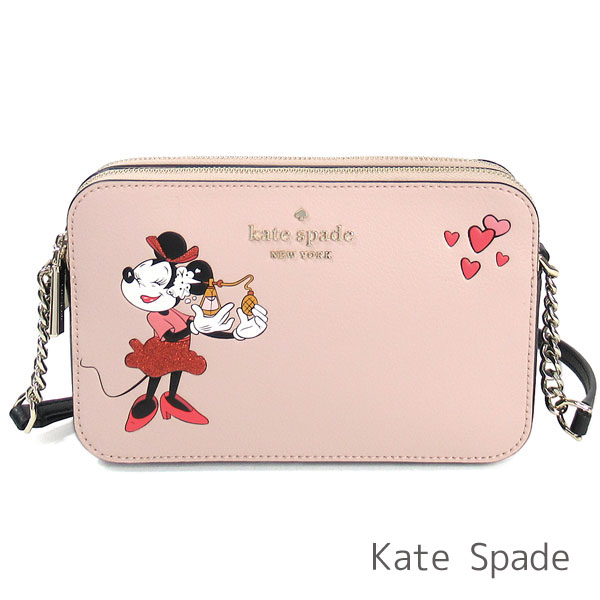 代引き手数料無料 楽天市場 母の日無料ラッピング ケイトスペード Kate Spade バッグ レディース ショルダーバッグ 斜めがけ ポシェット ディズニー ミニーマウス Disney コラボ商品 レザー かばん 鞄 送料無料 ブランド ケイトスペード正規品販売店 直営