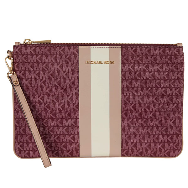マイケル マイケルコース MICHAEL Michael Kors ポーチ レディース 小物入れ シグネチャー MK柄 ストライプ ブランド マイケルコース正規品販売店 直営アウトレット店より直輸入