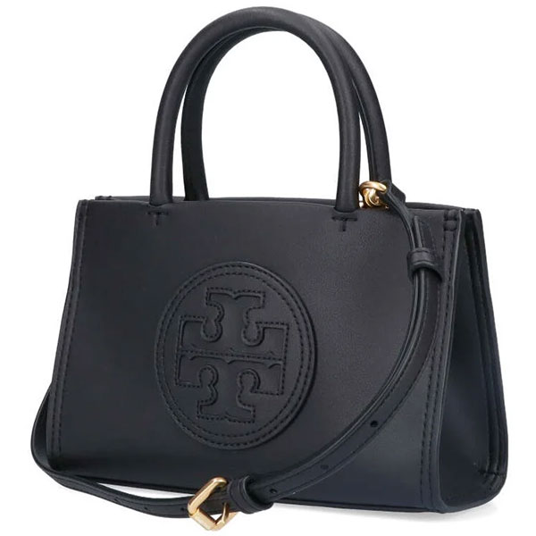 美品　トリーバーチ　ハンドバッグ　黒　デカロゴ　ナイロン　ワンショル　s46 Tory Burch - 美品 トリーバーチ ハンドバッグ 黒 デカロゴ