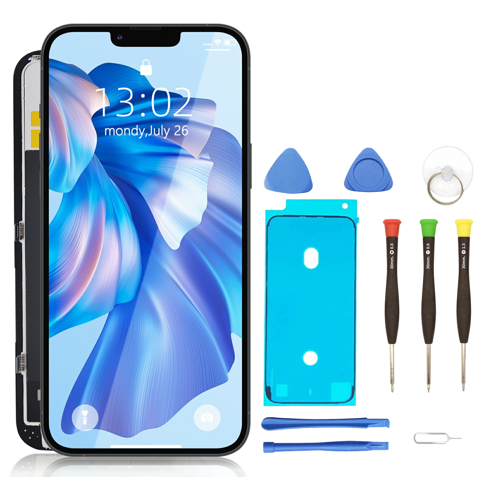 iPhone13miniフロントパネル　液晶ガラス画面 iPhone 13 mini 純正 フロントパネル Aランク 修理 部品 パーツ
