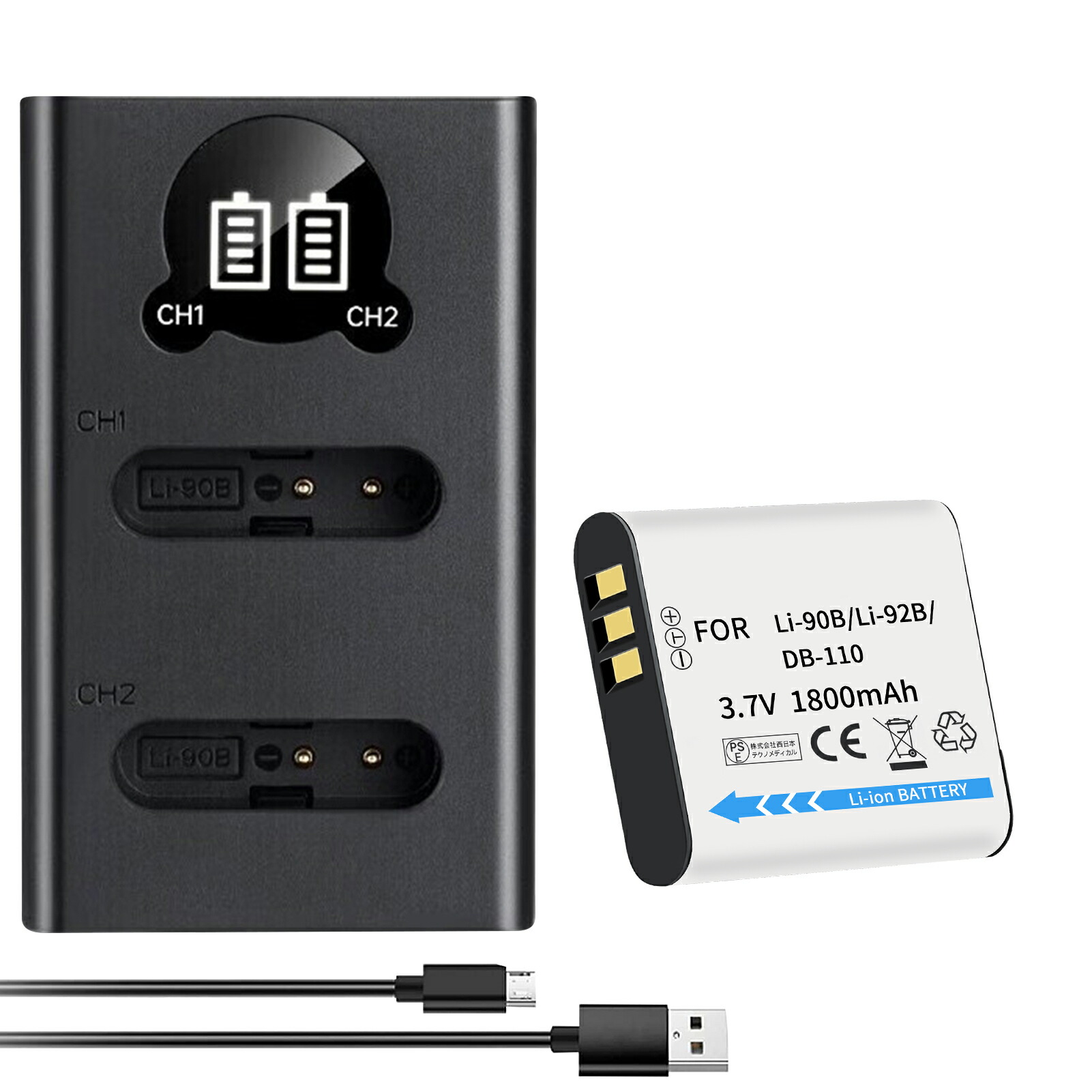 Olympus Stylus TG-4　バッテリーチャージャー付 Amazon | str LI-90B LI-92B DB-110 互換バッテリー オリンパス 用