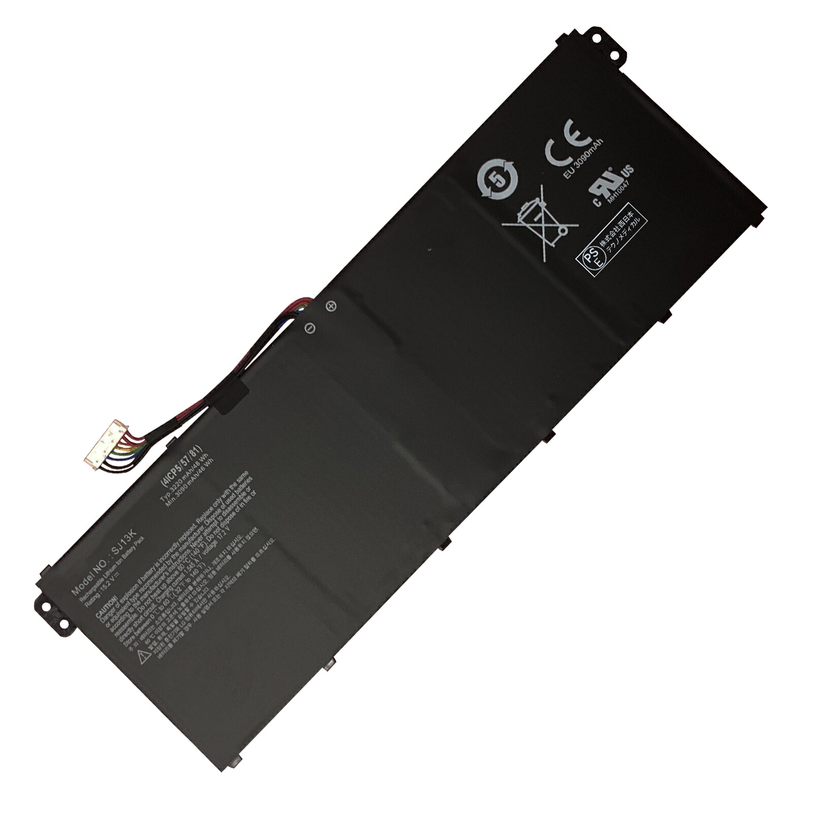 【10倍ポイント】新品 ACER SJ13K 互換バッテリー【3220mAh 15V】対応用 1年保証 高性能 PSE認証 互換バッテリパック YFX 2025FX-XIJP