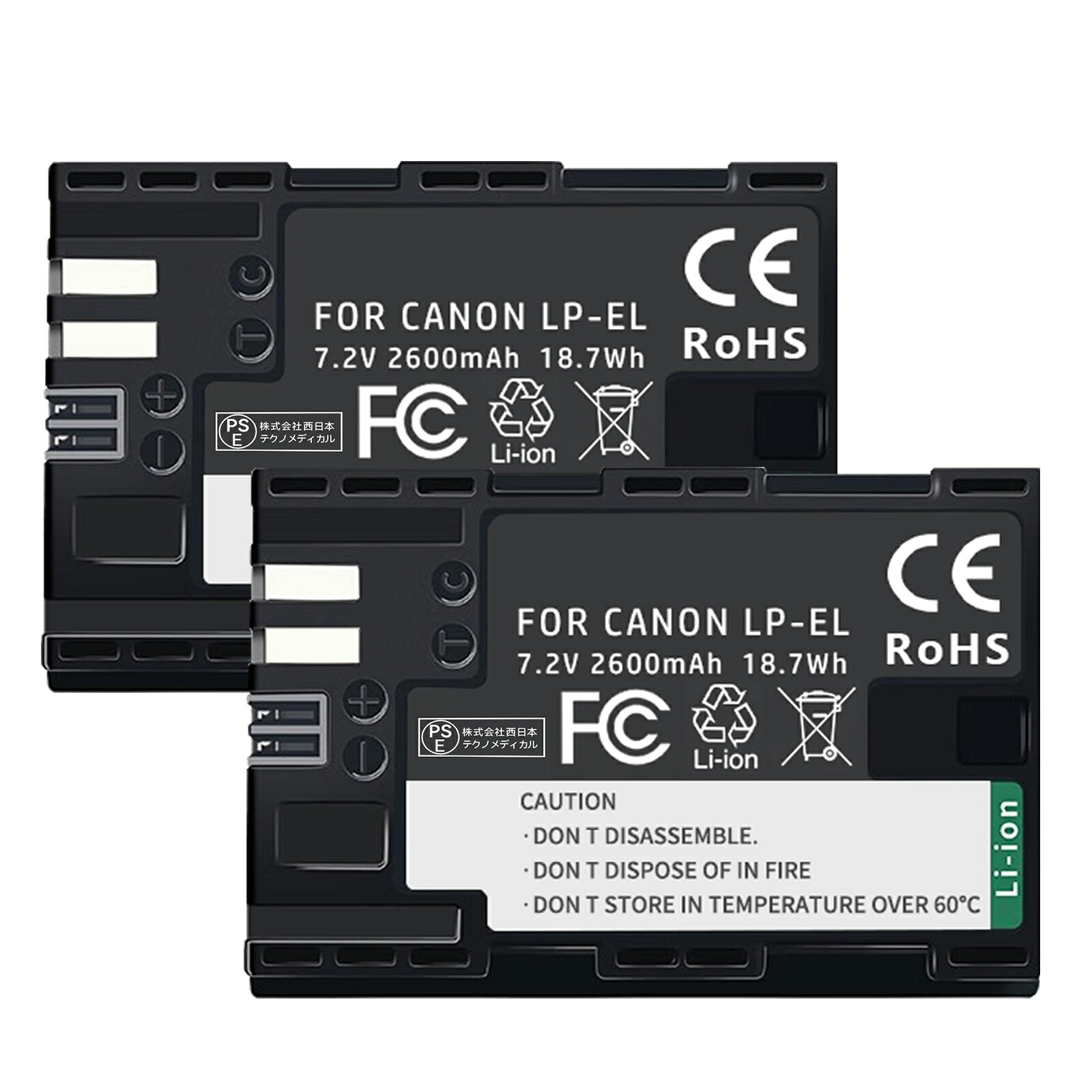 【1035円OFF&P5倍】Canon対応 Speedlite EL-1 Speedlite EL-5 カメラ互換バッテリー 7.2V、2600mAh 交換電池2026EBH-XIJP|ココテクノ