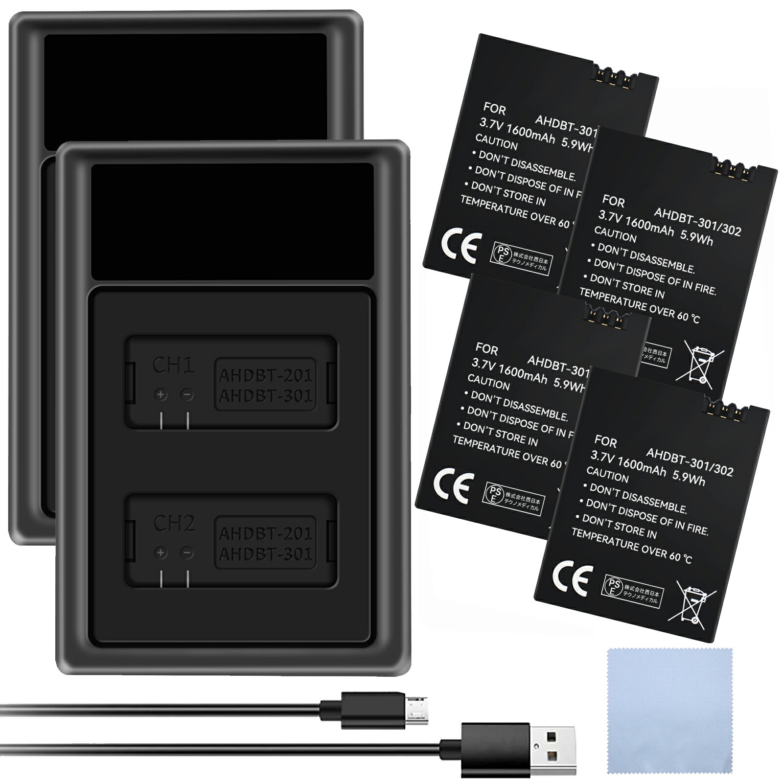 【2055円OFF\u0026P5倍】新品 GoPro AHDBT-301 取り替えっこ乾電池【1600mAh 4V】対適用業務 1年引き請ける 高性能 リチャージャブルバッテリー リチウムイオンバッテリー デジタル写真機 ディジカメ 申し受ける池 YGC 2025GC-XIJPAC バッテリーパック-デジタルカメラ用アクセサリー