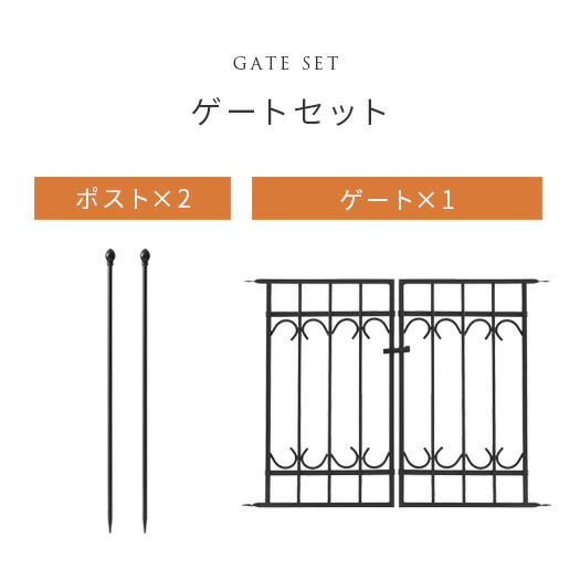 最大1 000円offクーポン配布中 ガーデンフェンス アイアンフェンス 柵 おしゃれ ゲート 扉 差し込み 目隠し 屋外 ガーデニング 庭 エクステリア 仕切り かわいい 簡単設置 白 黒 ホワイト ブラック Park Avenue パークアヴェニュー ゲートセット Sgcc Bm