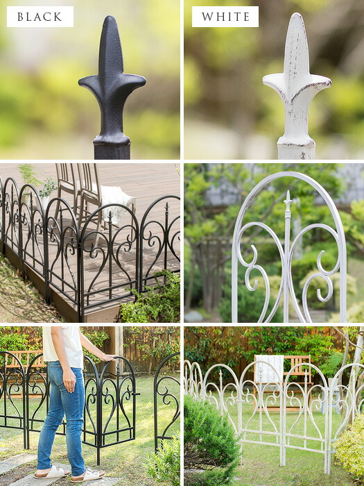 安い 楽天市場 フェンス アイアン ガーデンフェンス おしゃれ アイアンフェンス ゲート 門 扉 差し込み 目隠し 屋外 ガーデニング 庭 エクステリア 仕切り かわいい 北欧 アンティーク 簡単設置 イージーフェンス ゲート Finial フィニアル ゲートセット インテリア