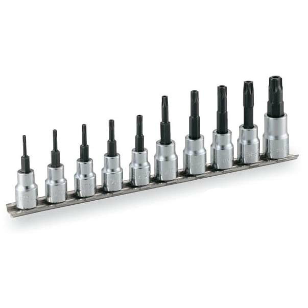 TONE（トネ） トルクスソケットセット（いじり防止タイプ・ホルダー付） HTX310H ●差込角9.5mm（3/8inch） ●T型トルクス（いじり防止）