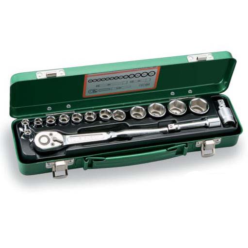 TONE（トネ）:ソケットレンチセット 1560MS ●差込角9.5mm（3/8inch） ●6角 ●ミリ SLSSB｜イチネンネット