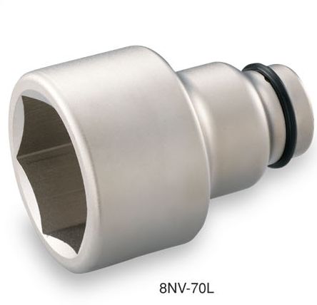 TONE(トネ) インパクト用ロングソケット(6角) 8NV-60L ●差込角25.4mm(1inch) ●二面幅60mm ●6角 ●二面幅60mm