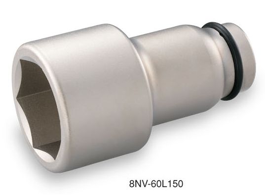 TONE（トネ） インパクト用超ロングソケット（6角） 8NV-70L150 ●差込角25.4mm（1inch） ●二面幅70mm ●6角 ●二面幅70mm