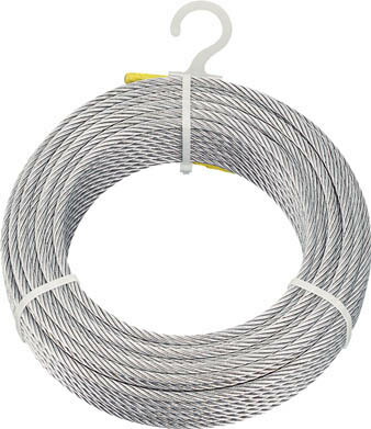 TRUSCO(トラスコ中山):TRUSCO メッキ付ワイヤロープ Φ6mmX50m CWM-6S50 オレンジブック 4891074