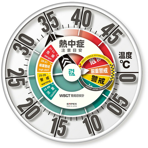 防雨型　熱中症注意目安付き温度計 414123 ｜イチネンネット