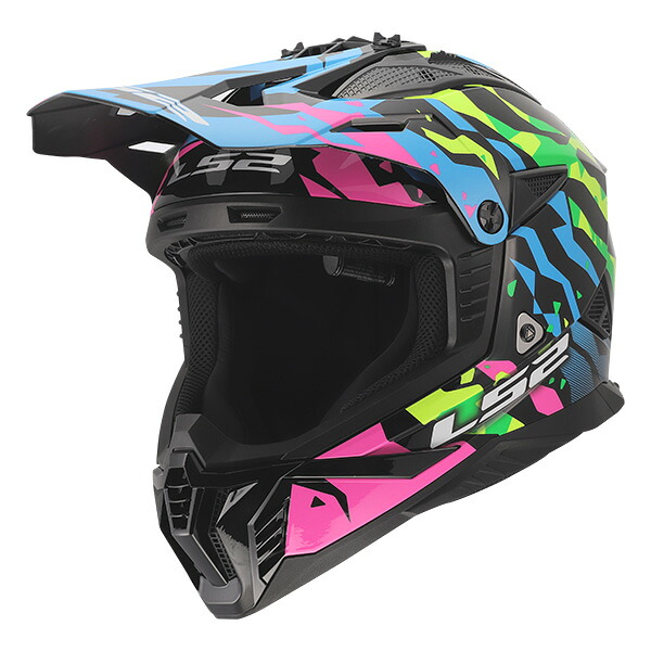 LS2 HELMETS:ジャパンフィットモデル FAST2 BLUE PINK GREEN S 4562343605763｜イチネンネット