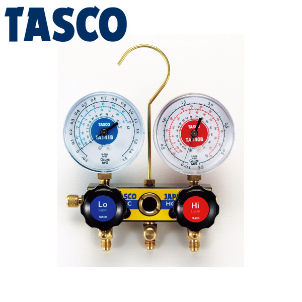 イチネンTASCO （タスコ）:サイトグラス・高精度ゲージ付マニホールド TA120AH-1 冷凍・空調工具 マニホールド