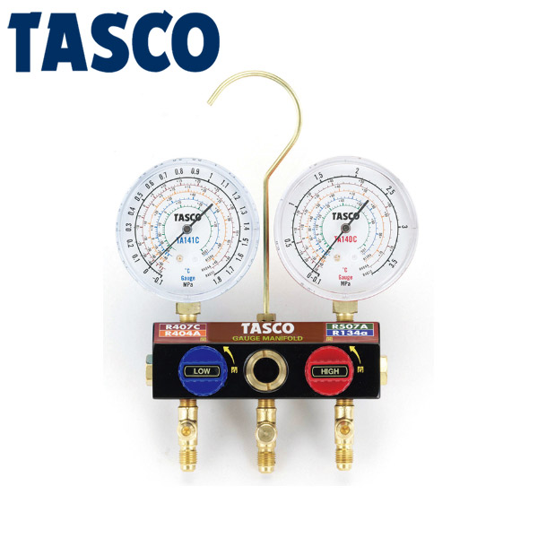 イチネンTASCO (タスコ):ボールバルブ式ゲージマニホールド TA124WH-1 冷凍・空調工具 マニホールド|イチネンネット