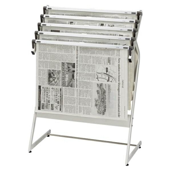 クラウン 新聞架（スチール製）5段タイプ CR-SN551-W 家具 オフィス 備品 事務 安全 安心 機器 作業 CR-SN551-W 23212 ｜イチネンネット