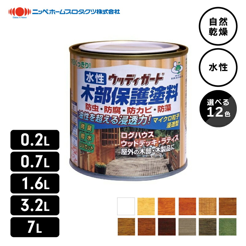 ニッペホームプロダクツ 水性ウッディガード 木部保護塗料 防虫 防腐 防カビ 防藻 マイクロ粒子浸透型 耐候 微臭 撥水 UVカット 蜜蝋 【メーカー直送品】【地域制限有】 12,600円