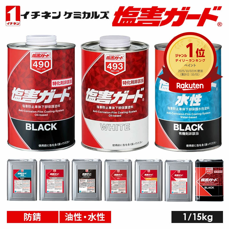 楽天市場】イチネン NX492 塩害ガード ブラック 15kg（一斗缶サイズ