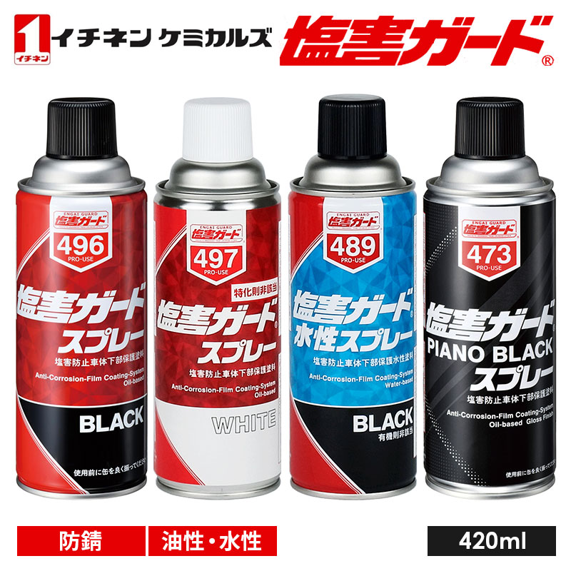 塩害ガードスプレー BLACK 420mL×6本 公式】パーマンショップ-塩害ガード 水性 ブラック 420ml: 整備