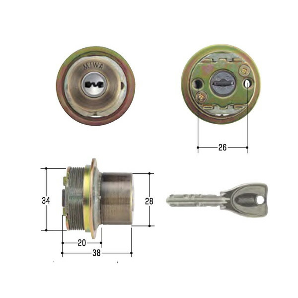 ミズタニ:MIWA取替用シリンダー MCY-252 鍵 交換用 【62%OFF!】