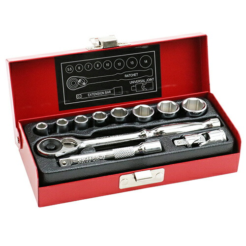 楽天市場】☆SK11 TS-211M 11PCS 1／4ソケットレンチセット 藤原産業