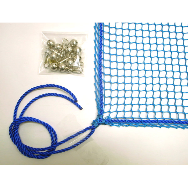 まつうら工業 鈴付き 盗難防止ネット 2.7×3.6m ブルー（15mm角目） スナップ付き鈴10個入り 4984834364018