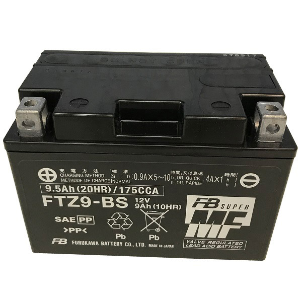 古河電池:シールド型 バイク用バッテリー ［ 液入充電済 ］ FTシリーズ FTZ9-BS FB 古河電池 古河バッテリー メンテナンスフリー FTZ9-BS｜イチネンネット