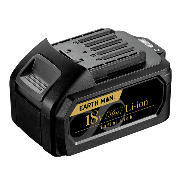 EARTH MAN（アースマン） infini-Link18V専用バッテリーパック〈USB出力付き〉3.0Ah BP180LIA 使いやすい かっこいいデザイン DIY 女性にも 使いやすい BP-180LiA