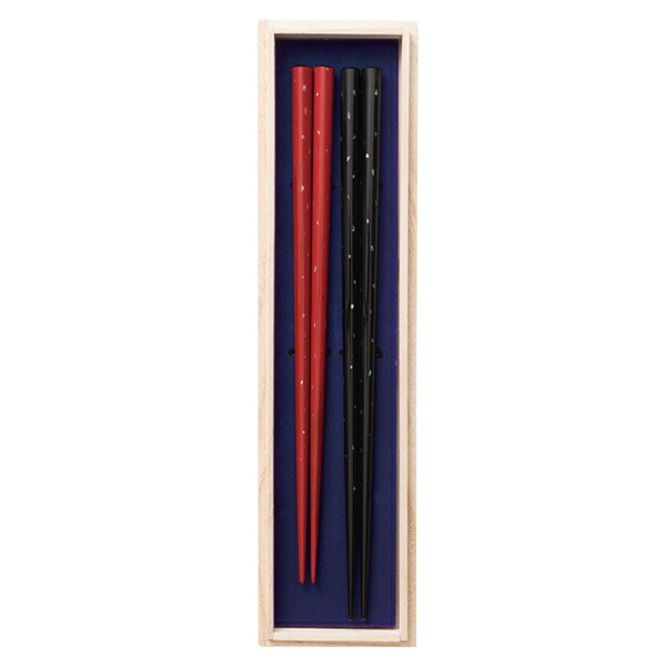 越前漆器:夫婦箸 貝ちらし(桐箱入) EZ100844【メーカー直送品】 福井県 越前漆器|イチネンネット