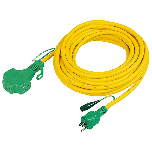 日動工業 P延長コード極太 10m PPT-10E キイロ 4937305006283 電動工具 電工ドラム・コード
