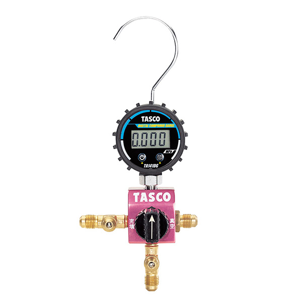 イチネンTASCO （タスコ）:ボールバルブ式デジタルシングルマニホールド TA123DG 冷凍・空調工具 マニホールド