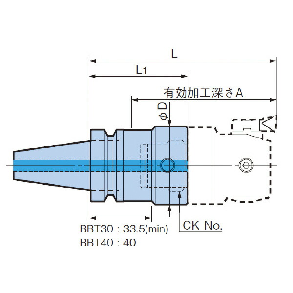 大昭和精機:CKシャンク HSK-A63-CKB5-83 工具 CKシャンク：イチネン