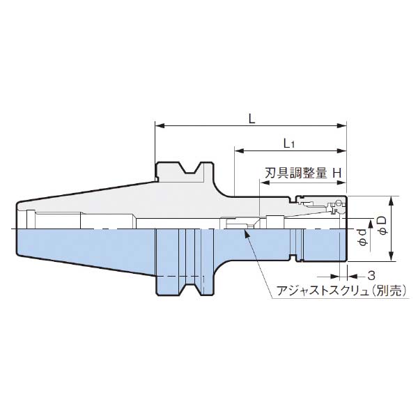 大昭和精機:ニューベビーチャック/ナットなし BT40-NBS10-90NL 工具